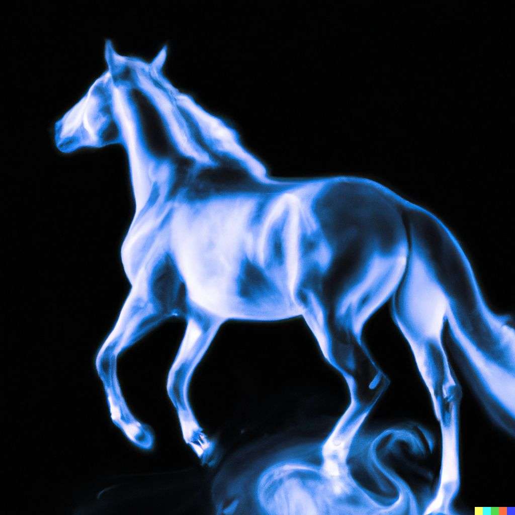 a horse, digital art, faux-3D style